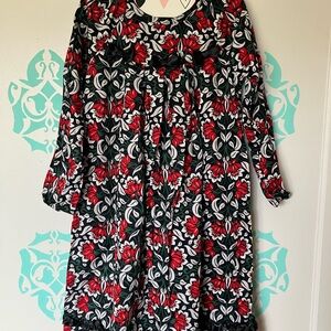Hanna Andersson Red and Black Floral Kids Dress